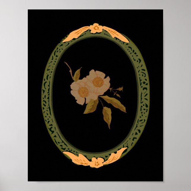 Poster Quadro Decorativo Dourado E Verde (Frente)