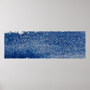 Poster Quadro Denim. Tecido denim estripado com borda da 