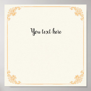 Poster Quadro Dourado Elegante personalizável no bege Vin