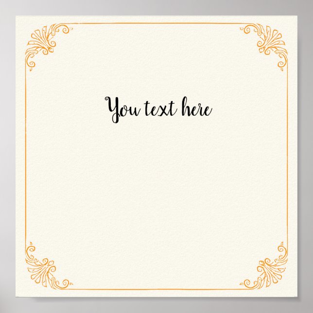 Poster Quadro Dourado Elegante personalizável no bege Vin (Frente)