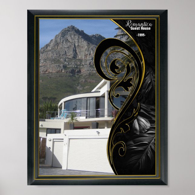 Poster Quadro Dourado preto, Abstrato (Frente)