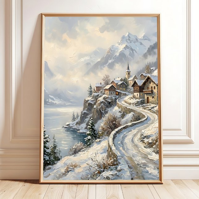 Poster Quadro em Tela de Aldeia Tranquila no Campo (Criador carregado)