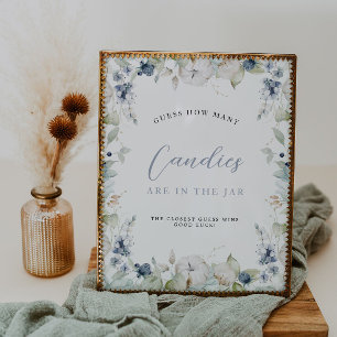 Poster Quadro Floral de inverno adivinha quantos Chás de 