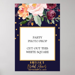 Poster Quadro floral do suporte da foto do chá de panela