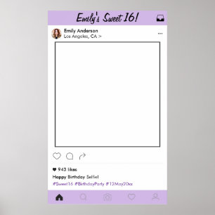 Poster Quadro Foto Prop Booth do Partido Quinceanera 16