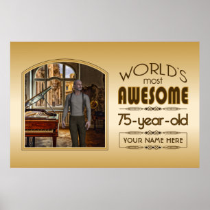 Poster Quadro Fotográfico personalizado do mundo de 75 a