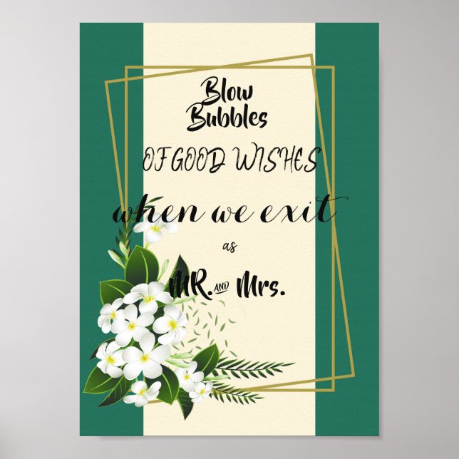 Poster quadro geométrico floral branco elegante (Frente)