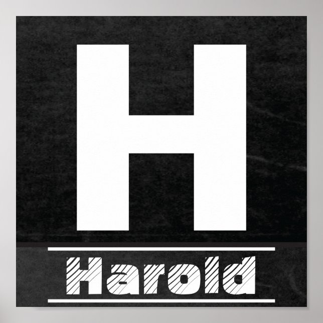 Póster Quadro inicial H | Personalizar (Frente)