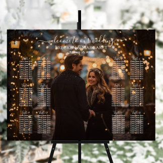 Poster Quadro moderno de assentos de casamento com mesas