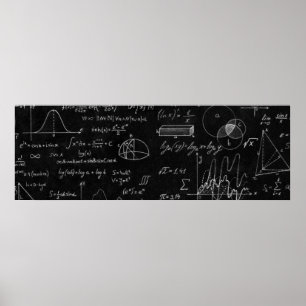 Poster Quadro negro inscrito com fórmulas científicas e