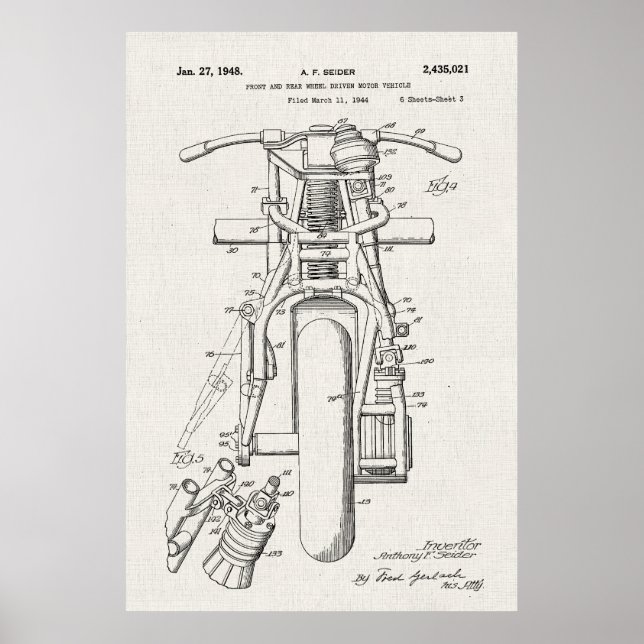 Poster Quadro | Patente de motociclos (Frente)