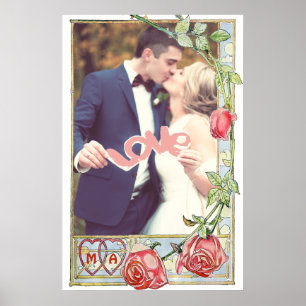 Poster Quadro personalizado de casal de casamento