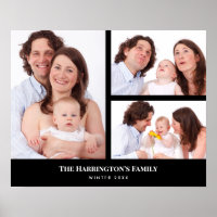 Quadro Preto de Colagem de Fotos da Família de Seç