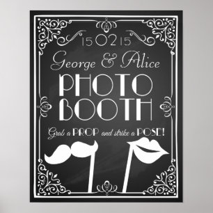 Poster Quadro wedding personalizado do sinal da cabine da