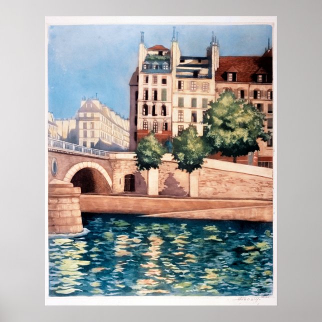 Poster "Quai Saint-Michel", Paris, (Frente)