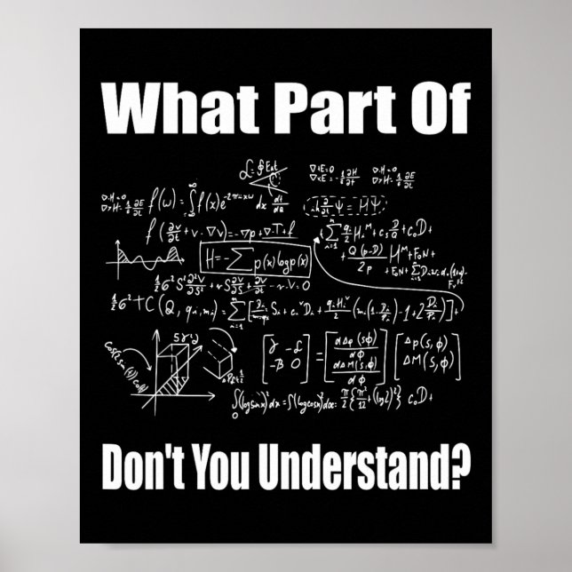Poster Qual Parte De Não Entende Matemática Divertida Ens (Frente)