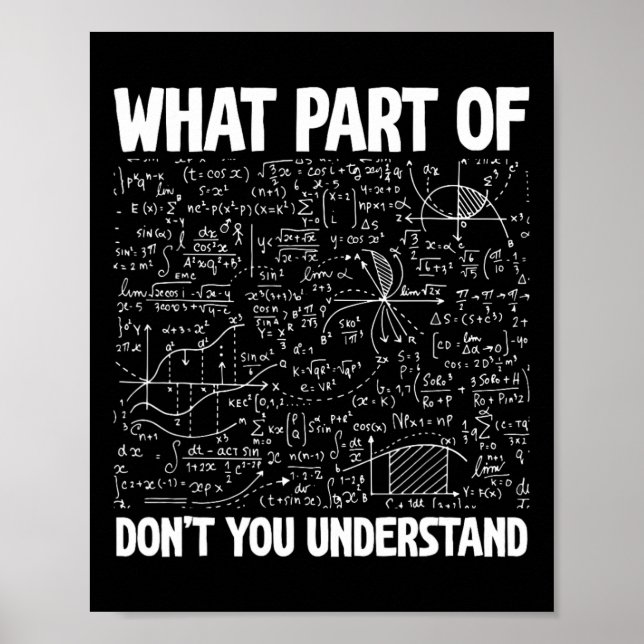 Poster Qual Parte De Não Entende Matemática Divertida Mat (Frente)
