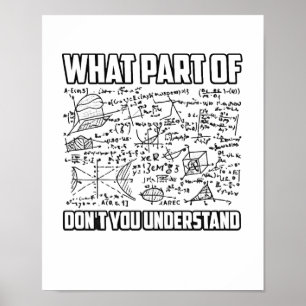 Poster Qual Parte Você Não Entende? Matemática Divertida