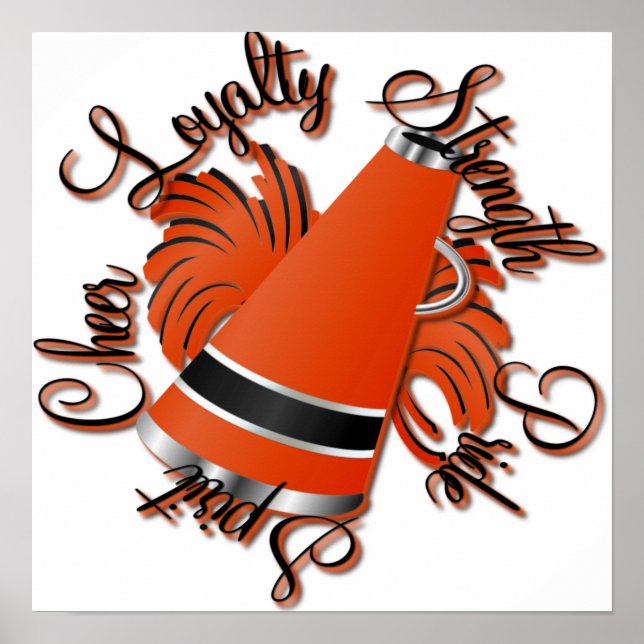 Poster Qualidades de Preto e Laranja de Torre (Frente)