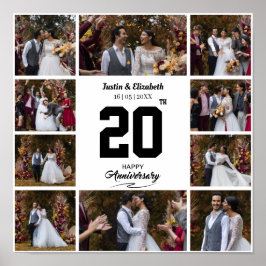 Poster Qualquer Colagem de Fotos Feliz Aniversário 10