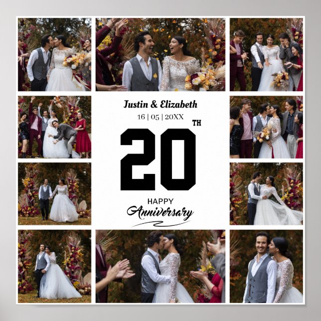 Poster Qualquer Colagem de Fotos Feliz Aniversário 10 (Frente)