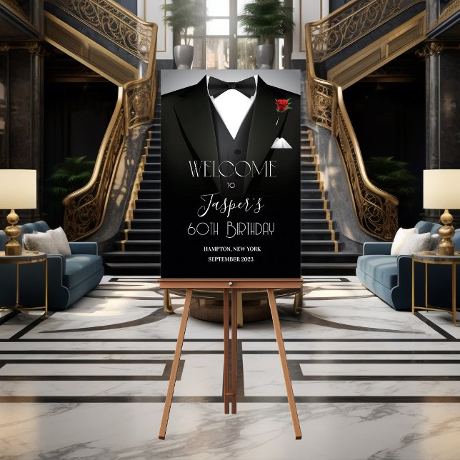 Poster QUALQUER EVENTO - Cartaz de Boas-Vindas de Smoking (Criador carregado)