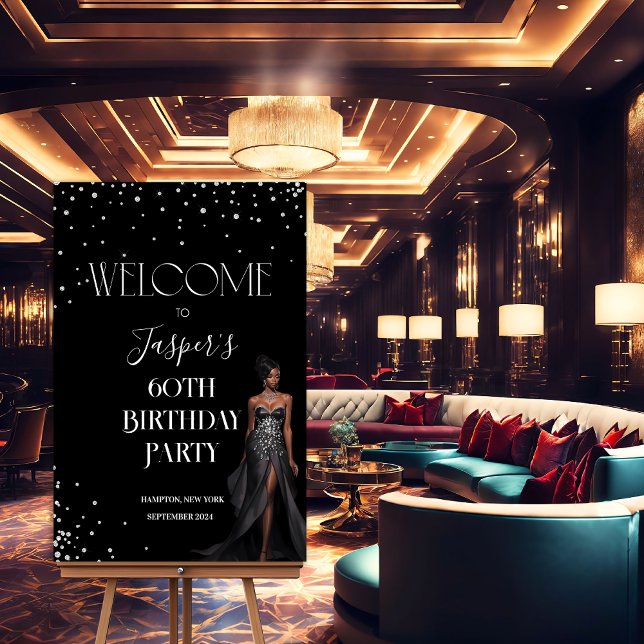 Poster QUALQUER EVENTO - Sinal de Boas-Vindas Glamour Afr (Criador carregado)