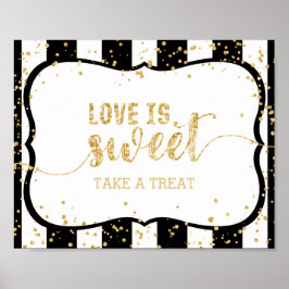Poster Qualquer faixa de cores e amor Dourado de confetti