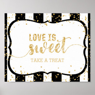 Poster Qualquer faixa de cores e amor Dourado de confetti
