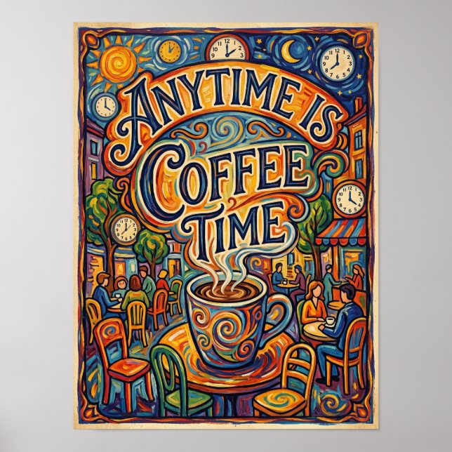 Poster qualquer hora é hora do café (Frente)