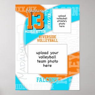 Poster Qualquer jogador de volei de cores da equipe + fot