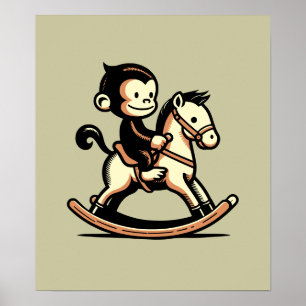 Poster Qualquer Macaco Colorido No Cavalo Rocco
