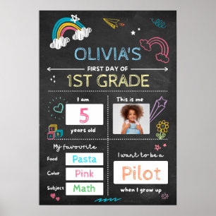 Poster Qualquer Série Quadro Negro Primeiro Dia De Aula