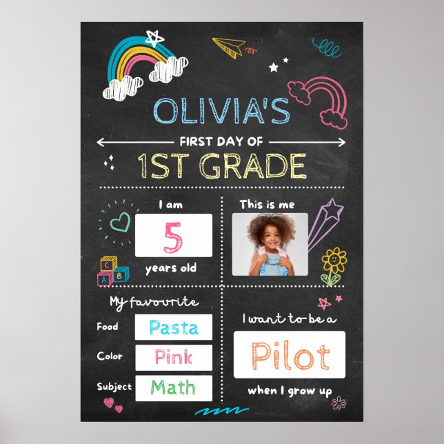 Poster Qualquer Série Quadro Negro Primeiro Dia De Aula (Frente)