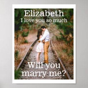 Poster Qualquer Texto Proposta de Casamento Foto Case-se 