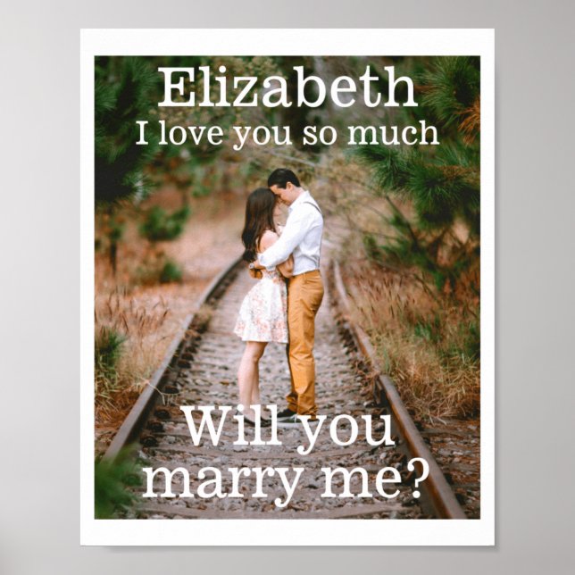 Poster Qualquer Texto Proposta de Casamento Foto Case-se  (Frente)