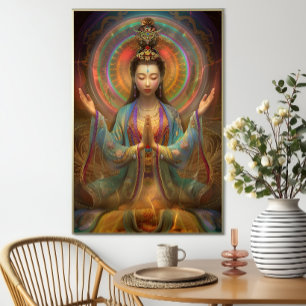 Poster Quan Yin Colorful Psychedelic GoddesArt