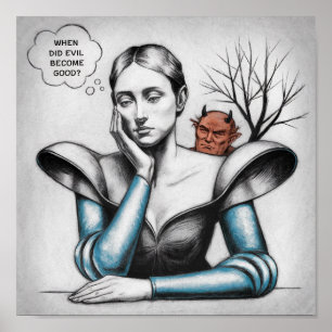 Poster Quando A Mau Se Tornou Uma Boa Mulher Pensando Dem