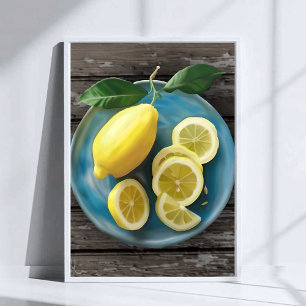 Póster Quando a vida te dá limões   Watercolor Lemon Bowl