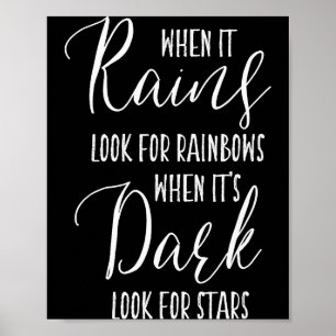 Poster Quando Chove Procure Arco-íris Dito Motivacional