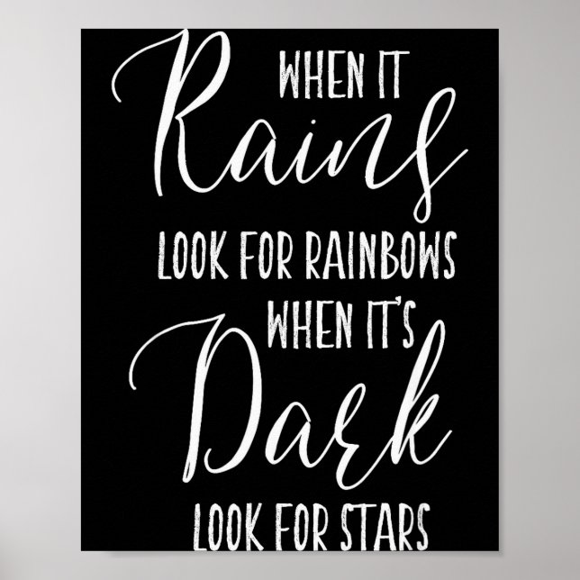 Poster Quando Chove Procure Arco-íris Dito Motivacional (Frente)