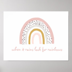 Poster Quando Chove Procure O Rainbows Boho