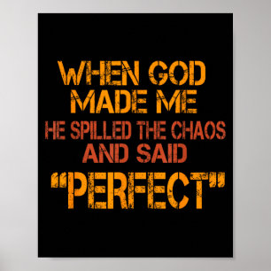 Poster Quando Deus Fez Humor Sarcástico Engraçado Perfeit