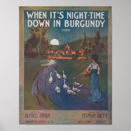 Poster Quando é o período noturno em Burgundy
