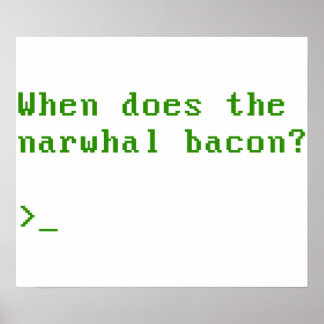 Poster Quando é que o Narwhal Bacon VGA Reddit pergunta