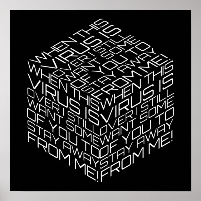 Poster Quando Este Vírus Estiver Sobre O Cubo De Texto Br (Frente)