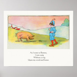 Poster Quando fui a Bonner, encontrei um porco - Rhyme En