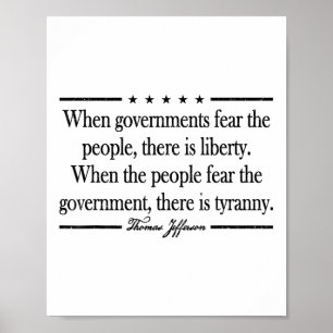 Poster Quando Governos Temem As Pessoas Há Liberdade