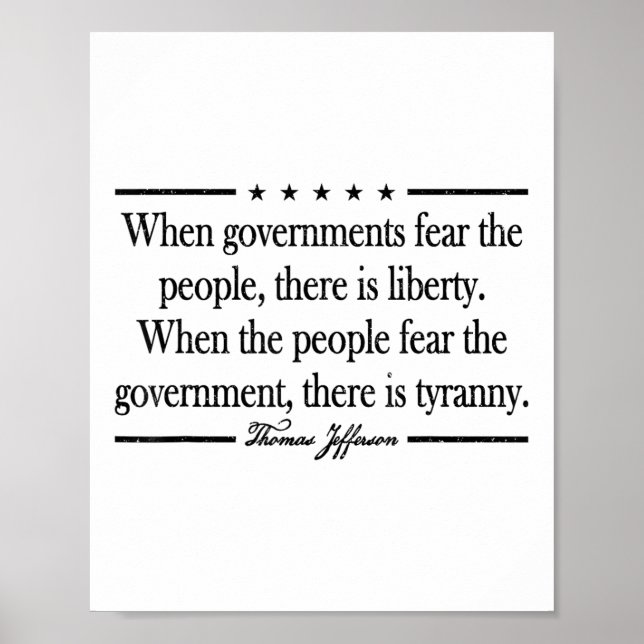 Poster Quando Governos Temem As Pessoas Há Liberdade (Frente)
