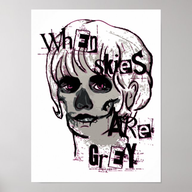 Poster quando os céus são esqueleto de cinza (Frente)